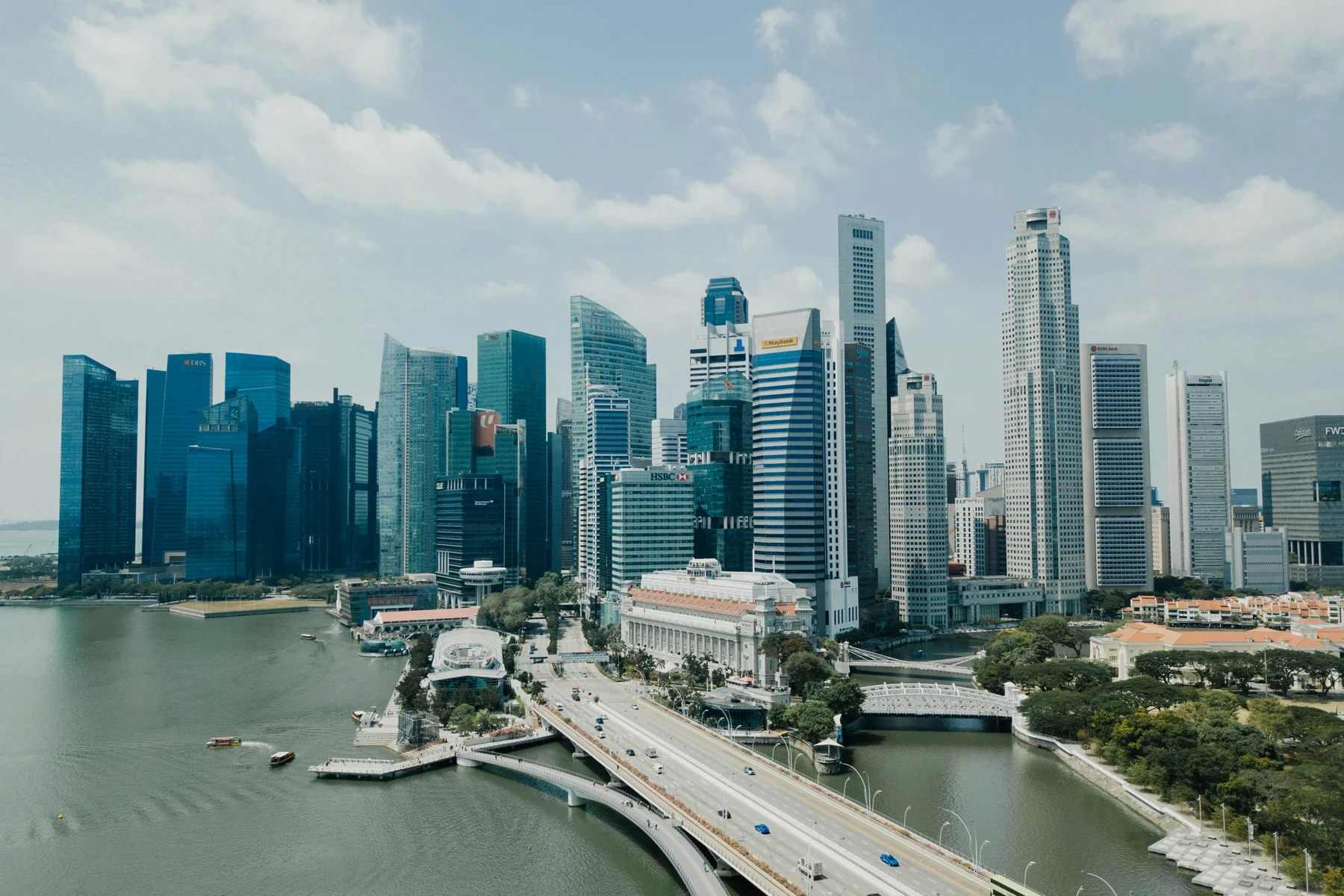 Singapore’s financial district and waterfront